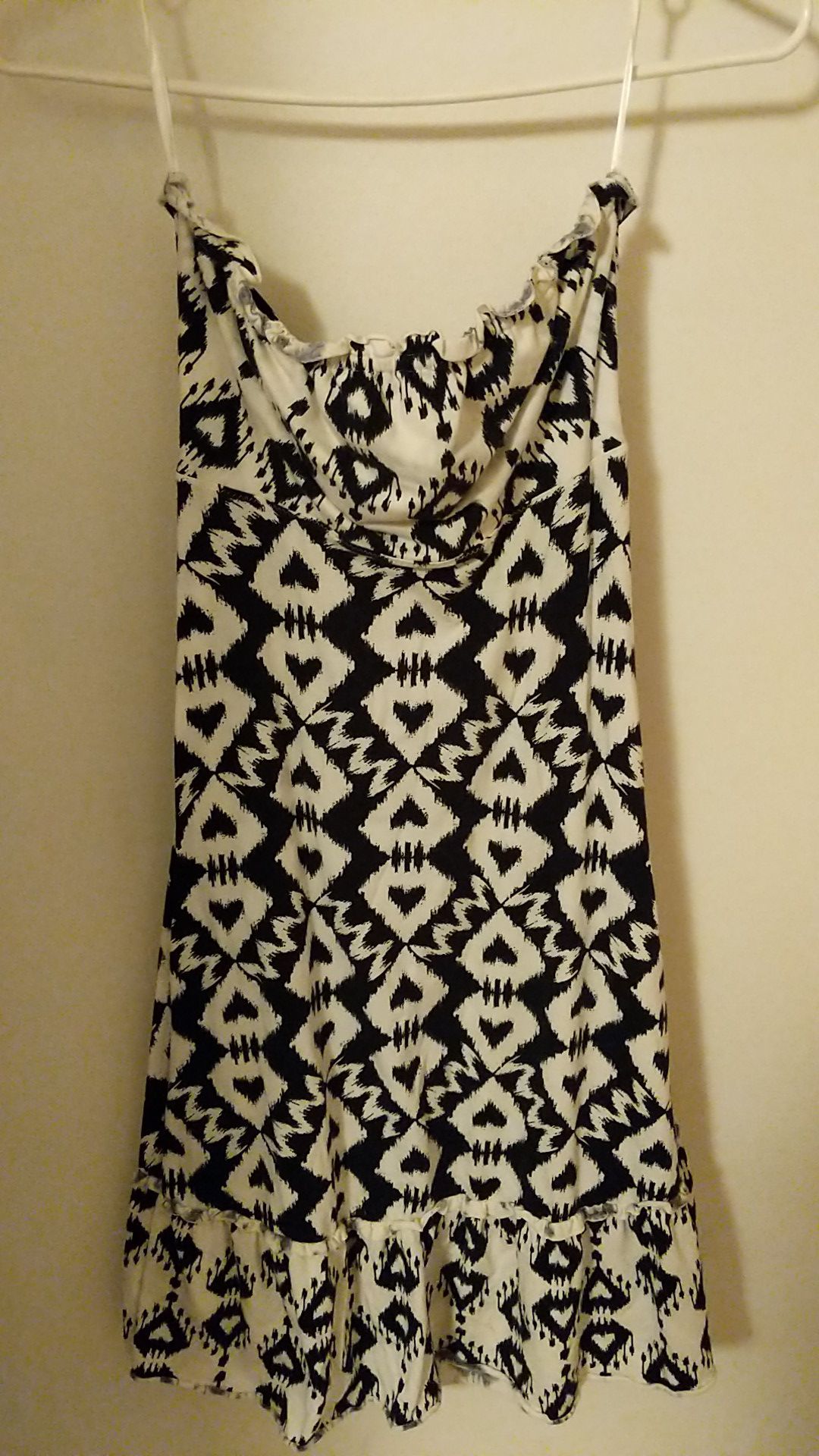 Lux summer strapless black and white dress