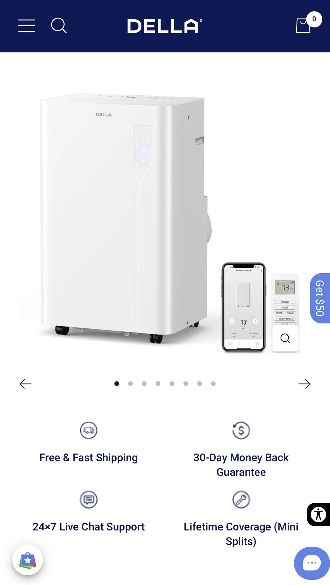 Della 14,000 BTU Portable A/C And Heater