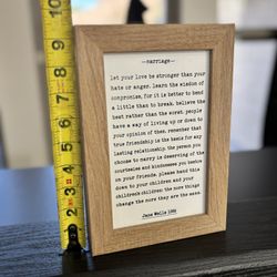 Marriage Quote Decor Frame 