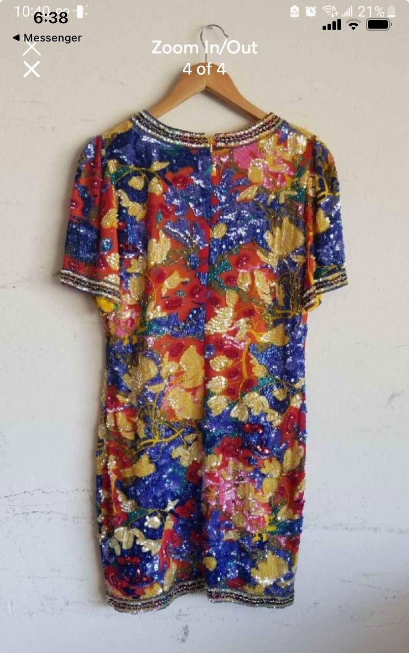 Vintage 1980s Sequin Oleg Cassini dress