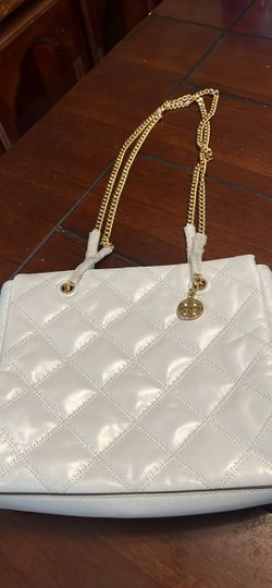 Tory Burch White Quilted Chain-Handle Shoulder Bag