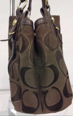 COACH 15402 Mia Signature Outline Op Art Carryall Brown for Sale