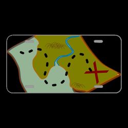 License Plate Novelty Car Front Map Treasure Pirate X Marks The Spot