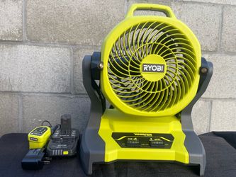 Ryobi Whisper Series 18V Misting Fan with Battery and Charger