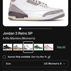 Jordan Retro 3 SP A Ma Maniere 6.5W 5M