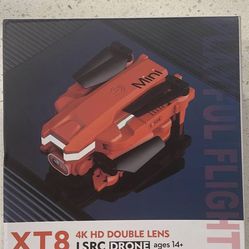 XT8 4k HD DOUBLE LENS MINI DRONE AGE 14+