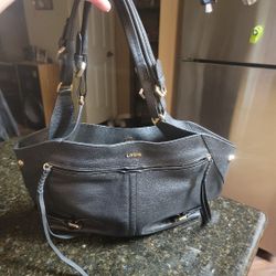 Lodis black leather purse