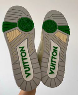 Louis Vuitton trainer in white and green with Velcro fasteners