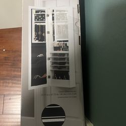 Large Jewelry Organizer  With LED Makeup Mirror