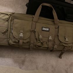 Savior Equipment American Classic Tactical Double Long Gun Bag Pistol Transportation Case w/Backpack Strap, Lockable Compartment