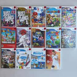 Nintendo Wii. Just Dance. Mario Party. Super Mario Galaxy