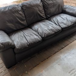 Brown Faux Leather Couch