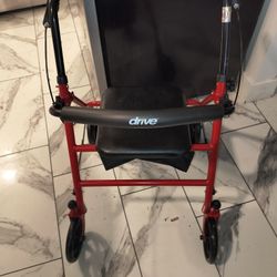 New ,Drive Red Walker With Seat And Storage Bag
