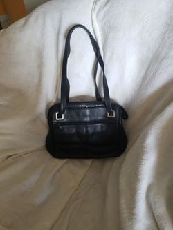 Black Leather Tignanello Ladies Handbag