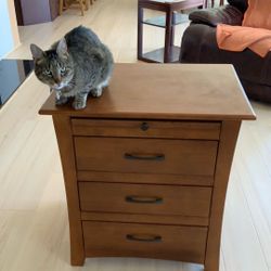 Macy’s 3 Drawer Side Table or Night Stand w/ Pull Out  Shelf (30”h  27”w  19”d)