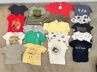 Entire Set of Short Sleeve T-shirts Sizes 3T, 4T, and a few 5T