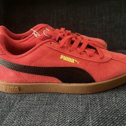 Puma sneakers, red/black, women's size 5