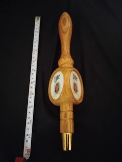 3 Sided Miller Lite Beer Tap Handle 12 inches Beautifully Wooden