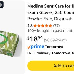 Medline SensiCare AloeTouch Ice 200 Count Gloves