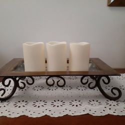 Glass Tray w/  Gold Trim