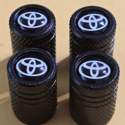 Toyota Tire Valve Stem Caps 4pcs Black