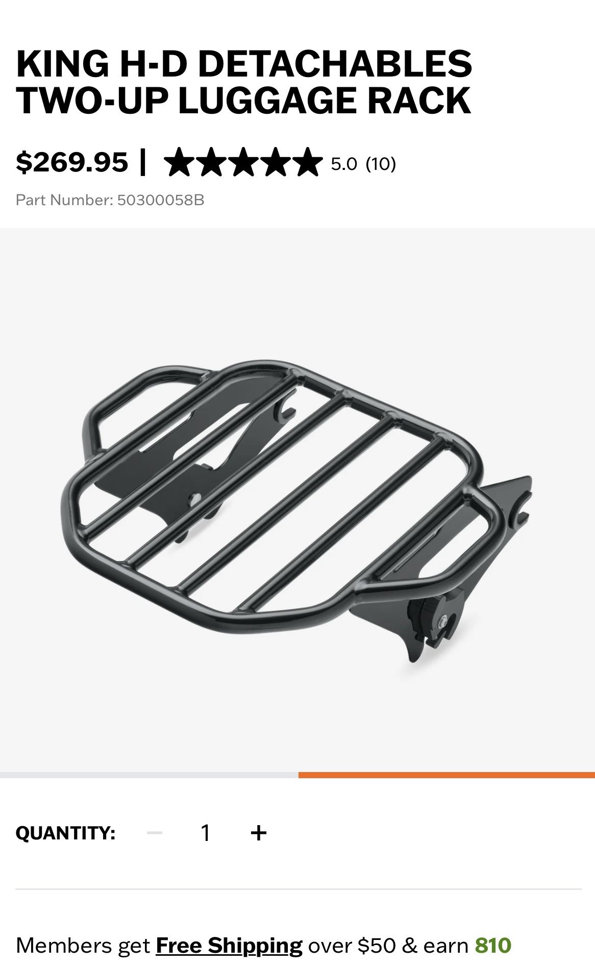 Harley Davidson KING HD DETACHABLES TWO-UP LUGGAGE RACK