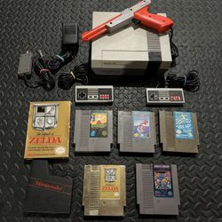 Nintendo NES System Console & Legend Of Zelda, Ghosts 'N Goblins, Karate Champ