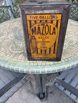 Antique Mazola Corn Oil 5 Gallon Tin
