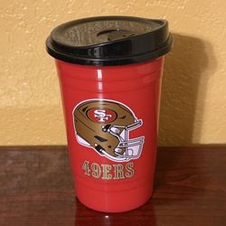 SF 49ers Plastic Coffee Cup W/ Lid