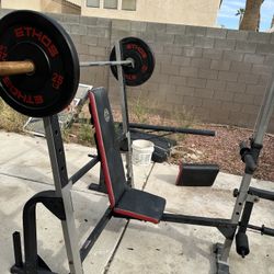Squat Rack w/ Weights & Barbell
