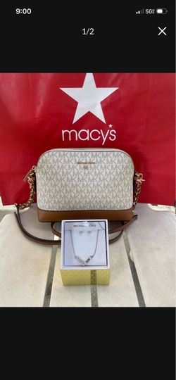 MICHAEL KORS Set  Michael Kors small crossbody NWT Perfect for Mother’s Day ❤️ MICHAEL KORS Gift SET Silver Necklace & Earrings MK Logo & Crystals + M