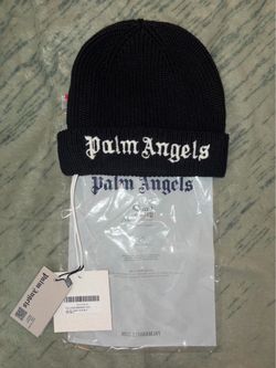 Palm Angels Logo Knit Beanie Black