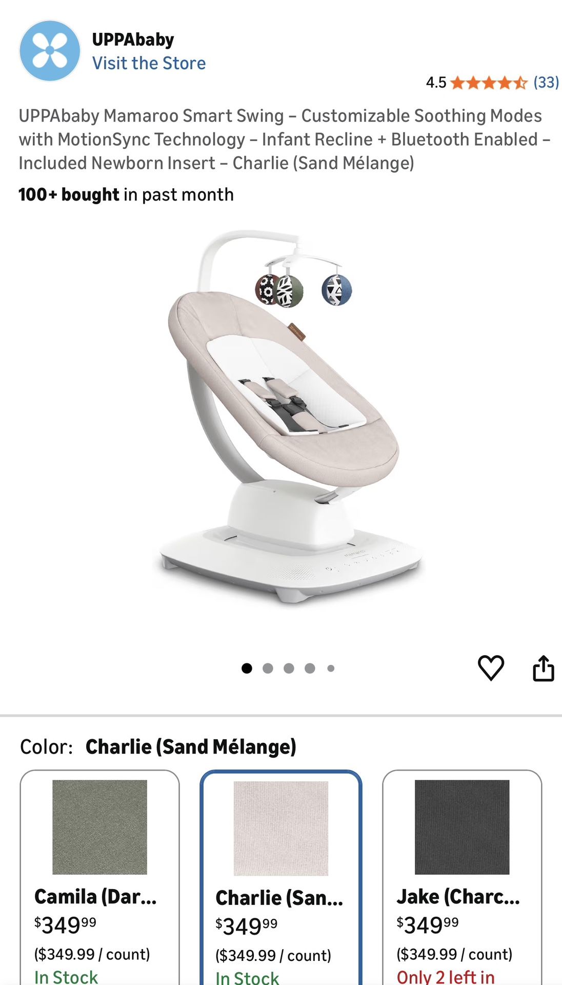 Uppababy Mamaroo Smart Swing 