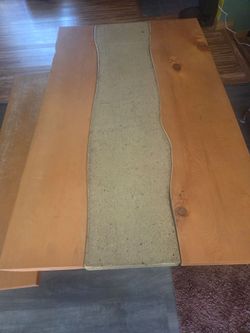 Custom Concrete & Alaskan Yellow Cedar Dining Table + Bench