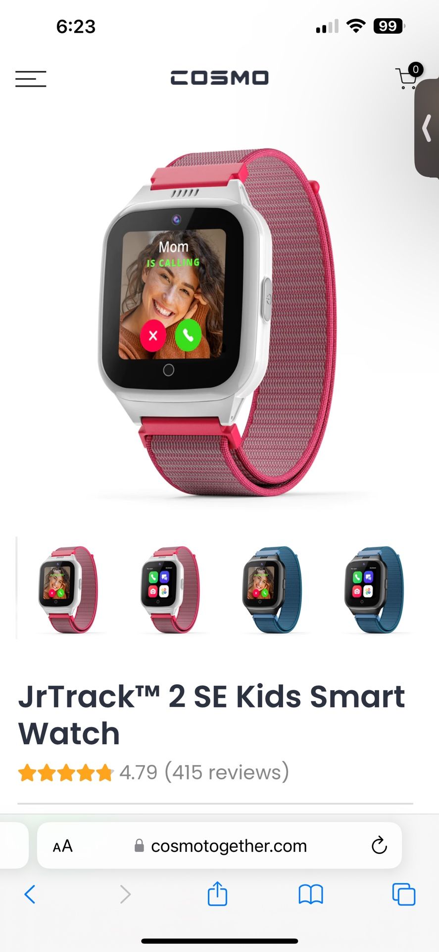 Cosmo Jr Track 2 SE Kids Smart Watch (pink)
