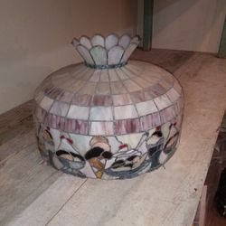 Vintage Tiffany Stained Glass Chandelier 