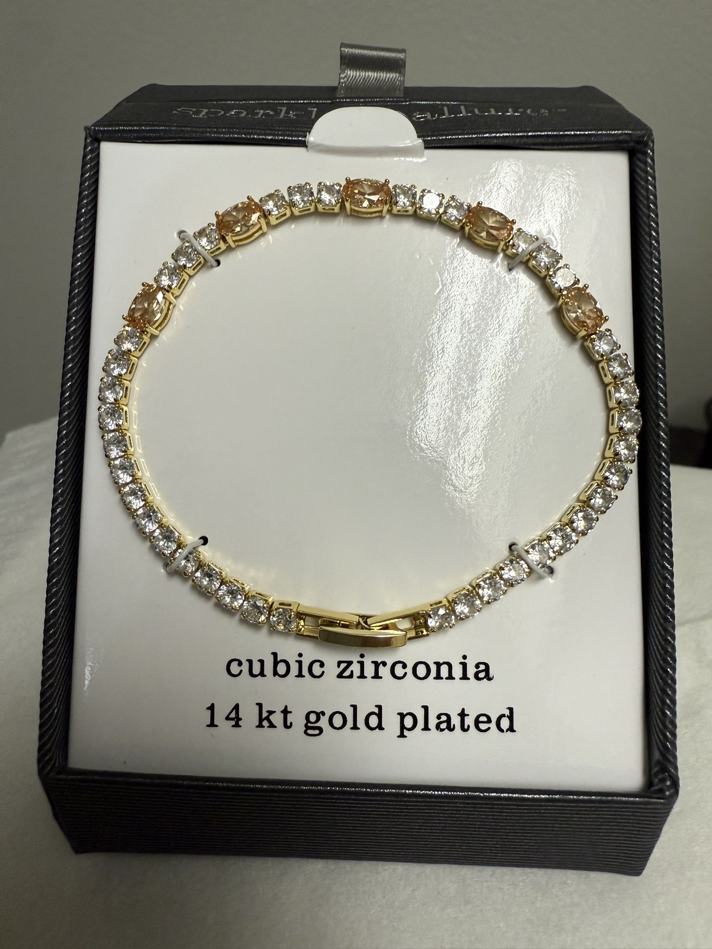 New 14kt Gold Plated Cubic Zirconia Bracelet