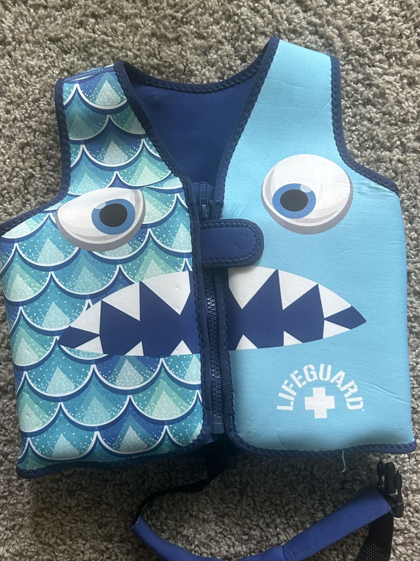 Shark skin toddler life jacket
