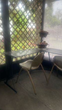 Black Metal Folding Table