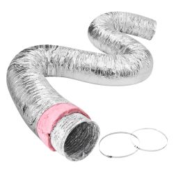 Dryer Vent Hose, 6'' Insulated Flexible Duct 25FT Long with 2 Duct Clamps, Heavy-Duty Three Layer Protection for HVAC Heating Cooling Ventilation and