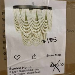 3 Light Beaded Chandelier