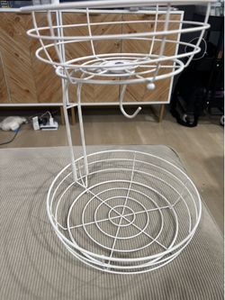 White 2 Tier Wire Basket