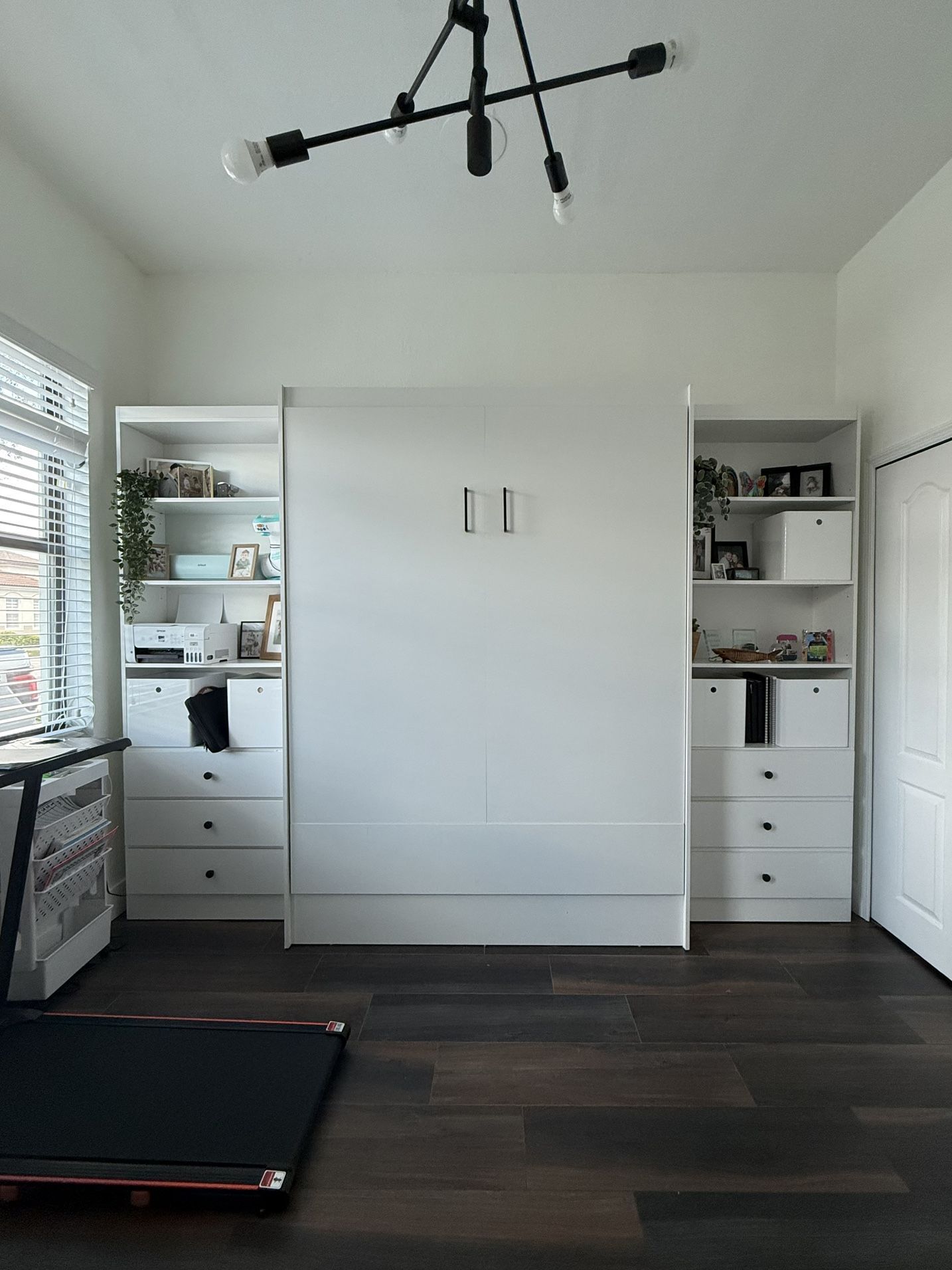Modern Murphy Bed With Cabinets And Shelves