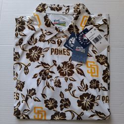 San Diego Padres Reyn Spooner Men's White Pua Performance Polo Shirt Medium