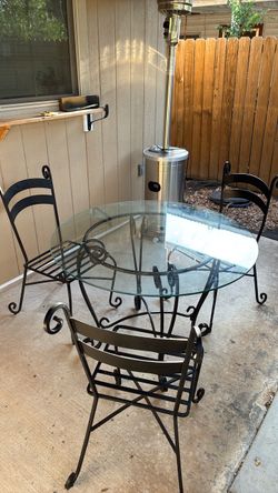 Glass & Iron table