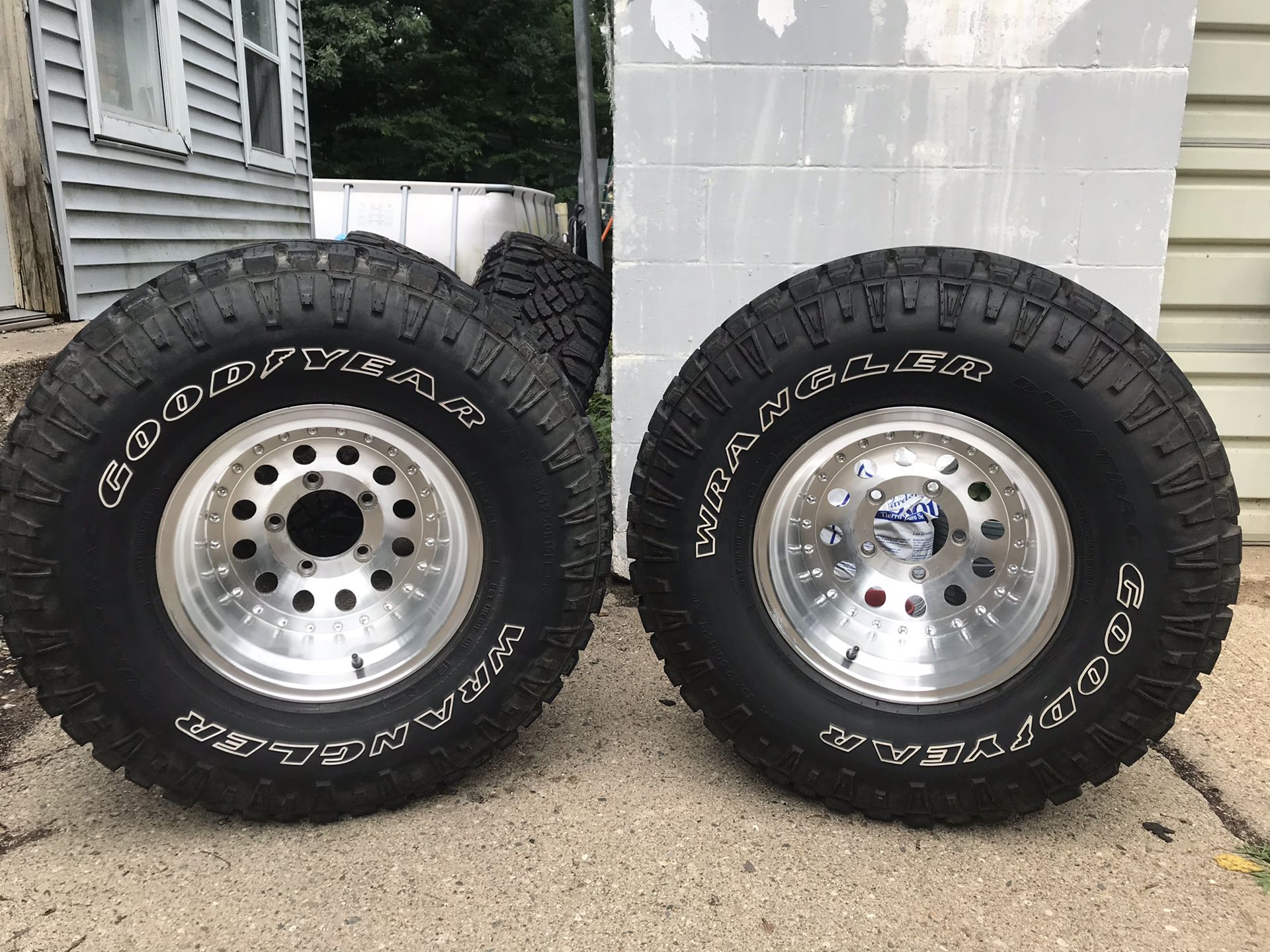 Goodyear wranglers  tires and rims 4 sale for Sale in Allegan, MI  - OfferUp