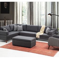 Sectional Sofa With Armchair And Ottoman 