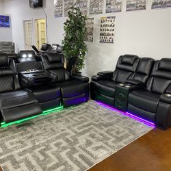 Brand New 2pc Power Reclining Set! Sofa & Love Seat! 