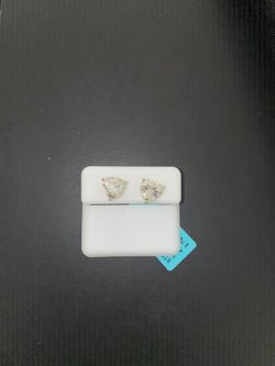 Sterling Silver 4.00 CTW Heart Moissanite Stud Earrings