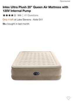 Intex Ultra Plush 20” Queen Air Mattress